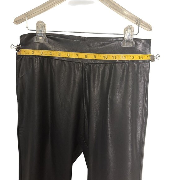 Commando Black Faux Leather Jogger Pants With Elastic Waistband & Cuffed Ankles - Picture 8 of 12